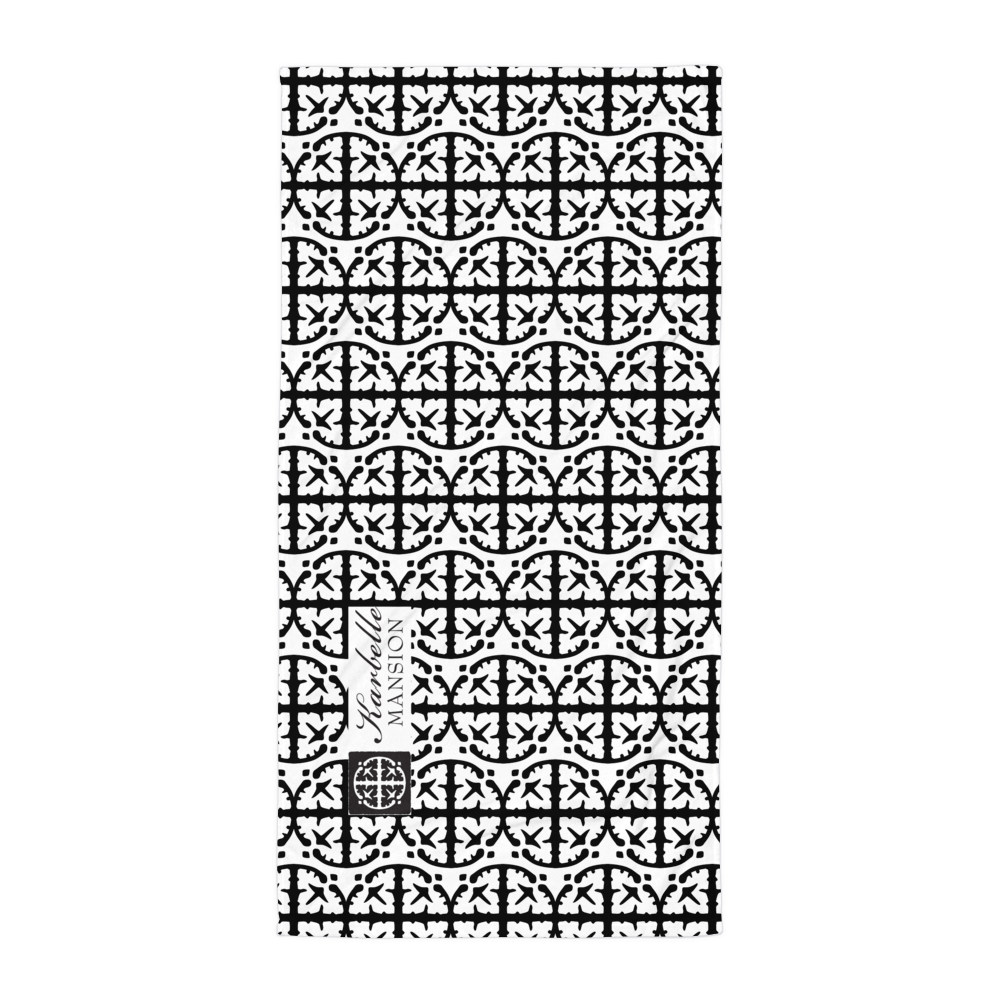 Karbelle Mansion Beach Towel - Black and White