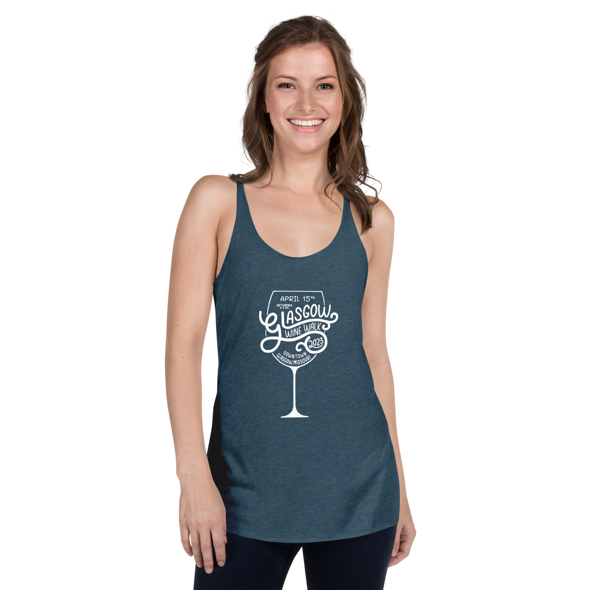 Sips About to Go Down - Glasgow Chamber of Commerce 2023 Wine Walk - Women's Racerback Tank - Image 7
