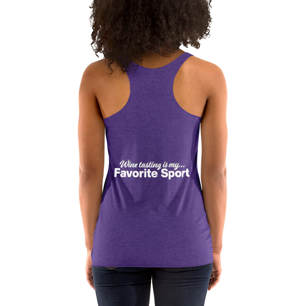 Wine Tasting is my Favorite Sport - Glasgow Chamber of Commerce 2023 Wine Walk - Women's Racerback Tank - Image 10