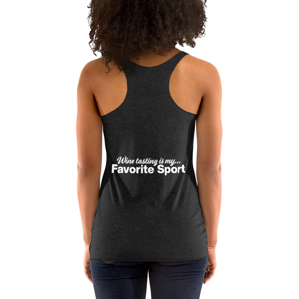 Wine Tasting is my Favorite Sport - Glasgow Chamber of Commerce 2023 Wine Walk - Women's Racerback Tank - Image 2
