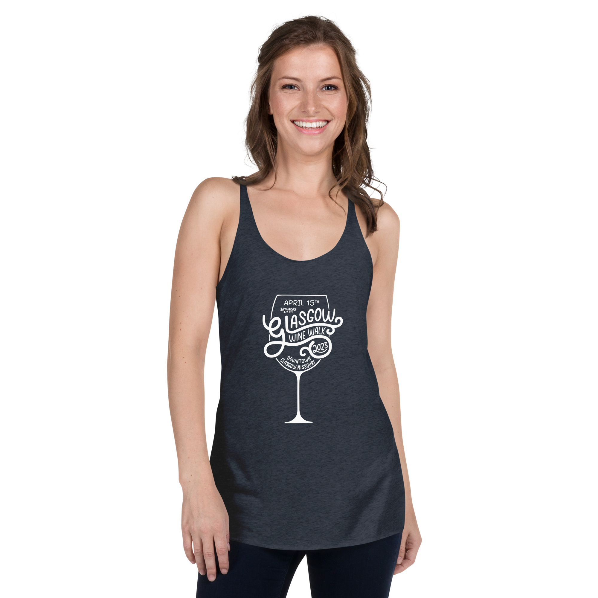 Sips About to Go Down - Glasgow Chamber of Commerce 2023 Wine Walk - Women's Racerback Tank - Image 3