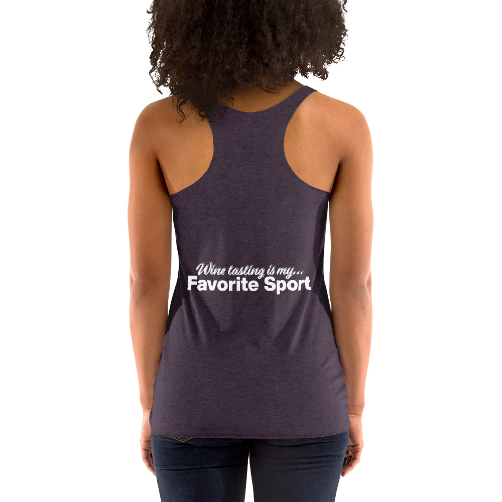 Wine Tasting is my Favorite Sport - Glasgow Chamber of Commerce 2023 Wine Walk - Women's Racerback Tank - Image 6