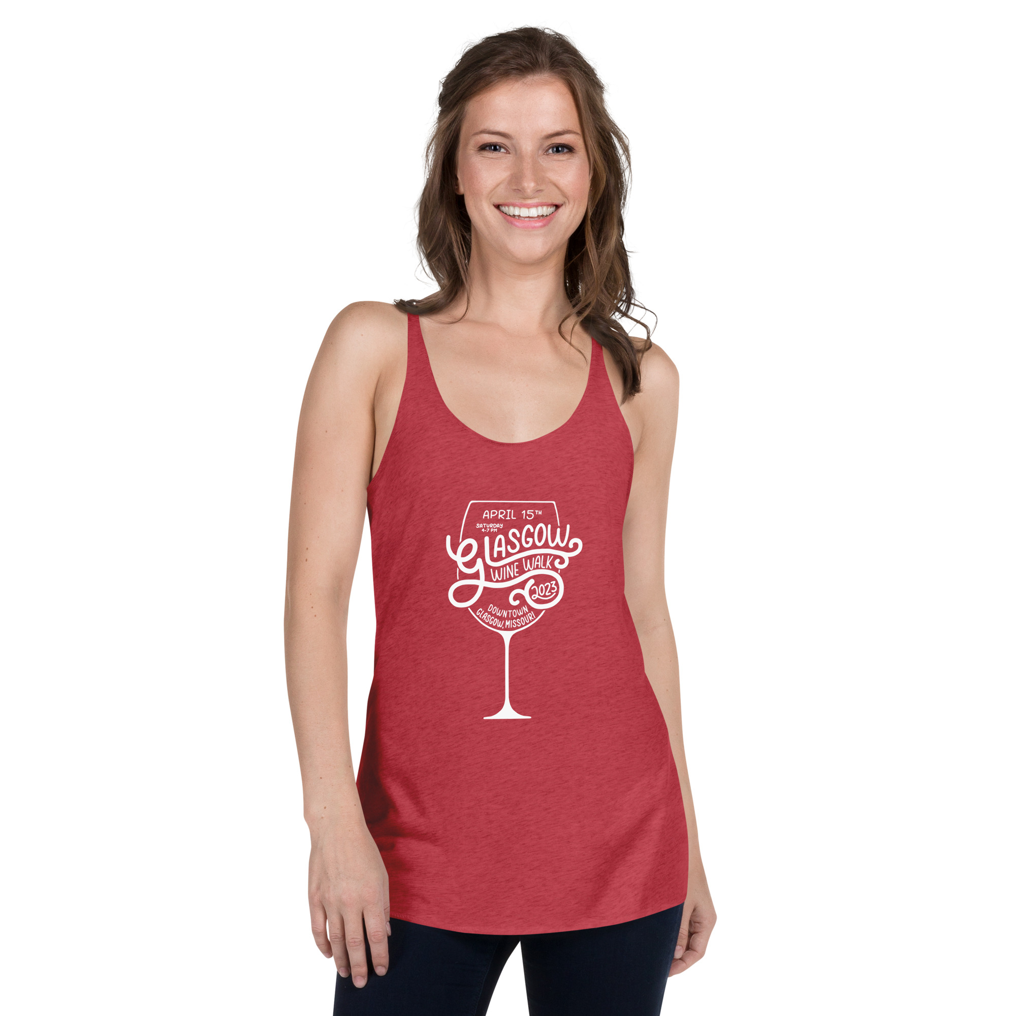 Sips About to Go Down - Glasgow Chamber of Commerce 2023 Wine Walk - Women's Racerback Tank - Image 11