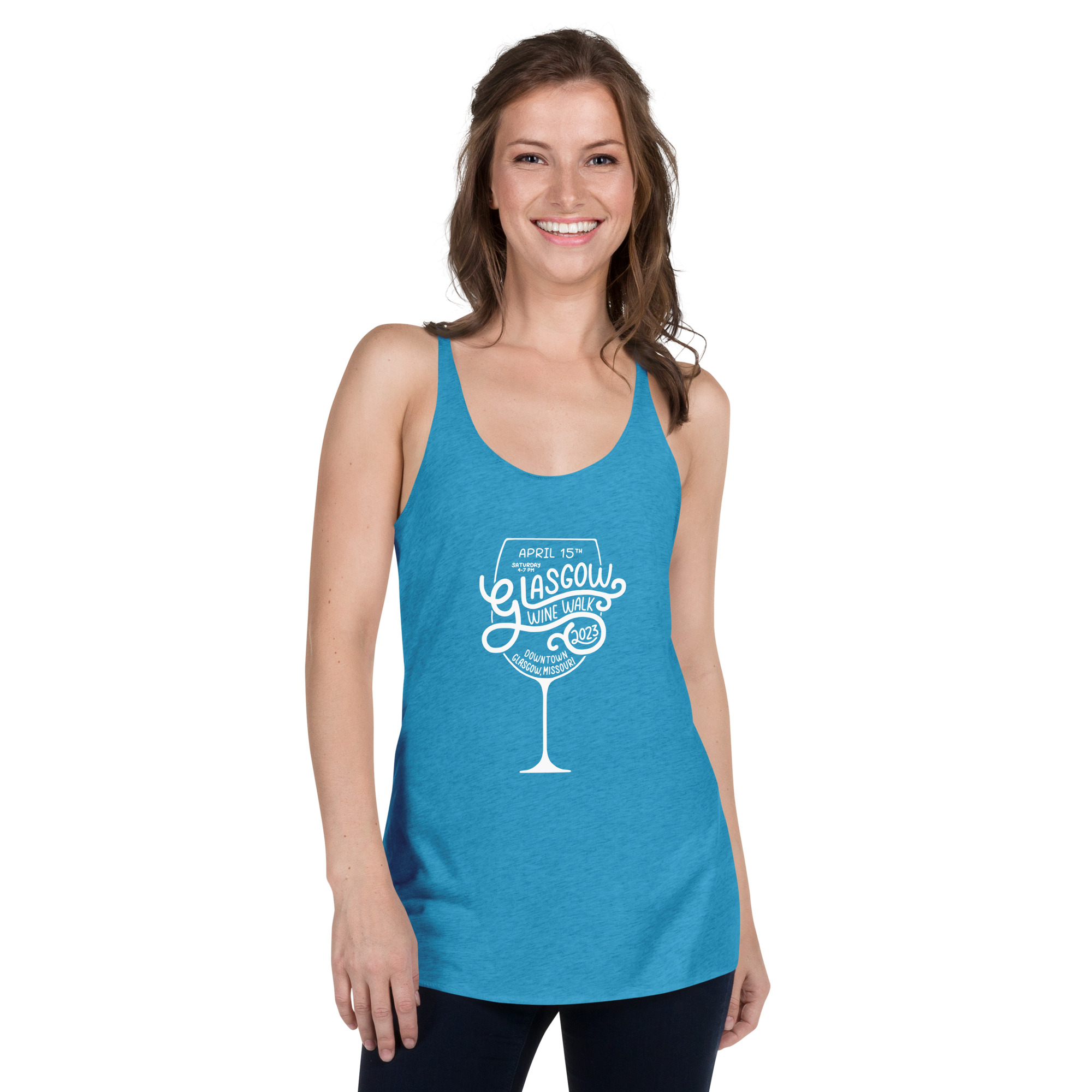Sips About to Go Down - Glasgow Chamber of Commerce 2023 Wine Walk - Women's Racerback Tank - Image 19