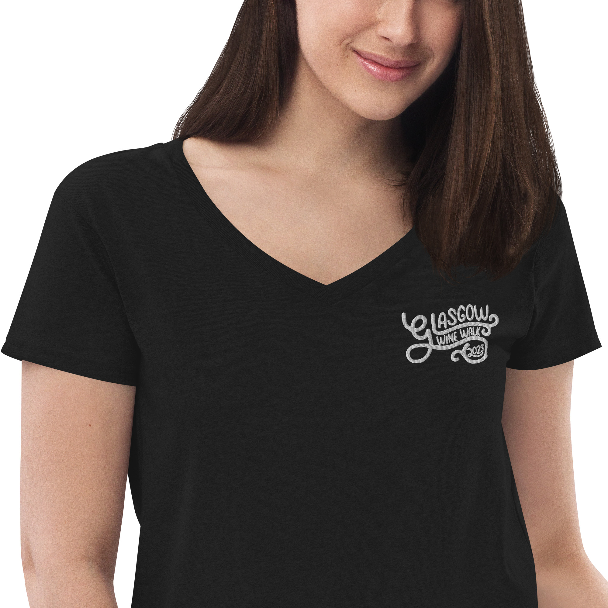 Glasgow Chamber of Commerce 2023 Wine Walk - Women’s recycled v-neck t-shirt - Image 4